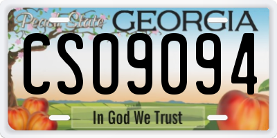 GA license plate CSO9094