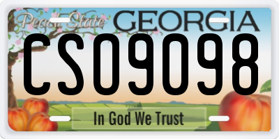 GA license plate CSO9098