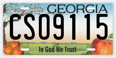 GA license plate CSO9115