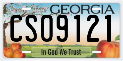 GA license plate CSO9121