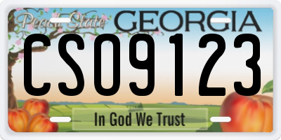 GA license plate CSO9123