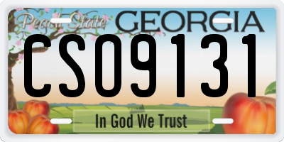 GA license plate CSO9131