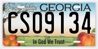 GA license plate CSO9134