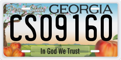 GA license plate CSO9160
