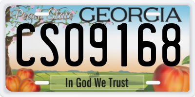 GA license plate CSO9168