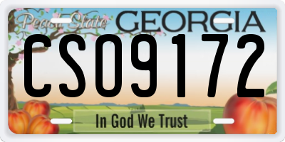 GA license plate CSO9172