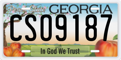 GA license plate CSO9187