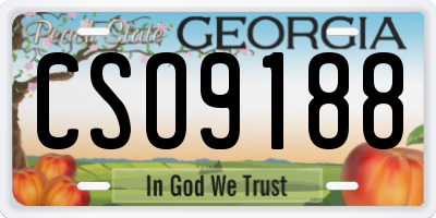 GA license plate CSO9188