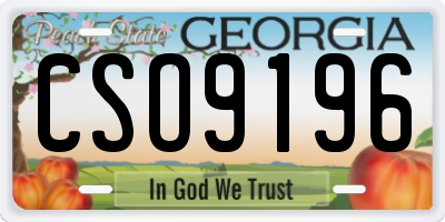 GA license plate CSO9196