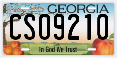 GA license plate CSO9210
