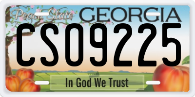 GA license plate CSO9225