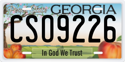 GA license plate CSO9226