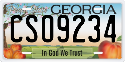 GA license plate CSO9234