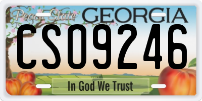 GA license plate CSO9246