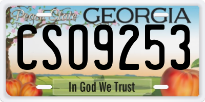 GA license plate CSO9253