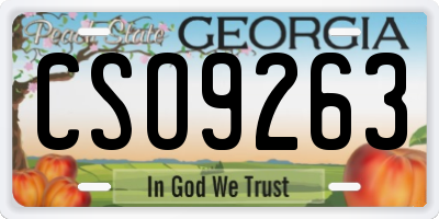 GA license plate CSO9263