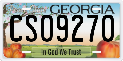 GA license plate CSO9270