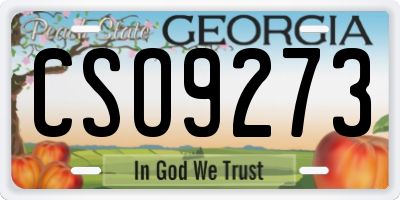 GA license plate CSO9273