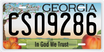 GA license plate CSO9286