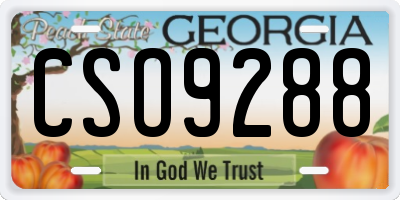 GA license plate CSO9288