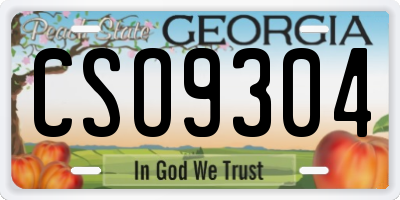 GA license plate CSO9304