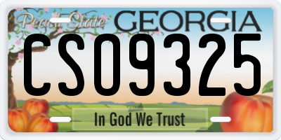 GA license plate CSO9325