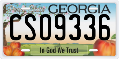 GA license plate CSO9336