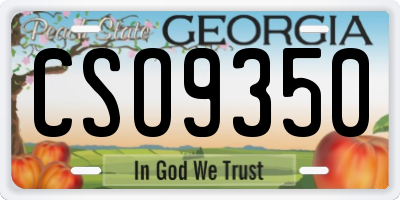 GA license plate CSO9350