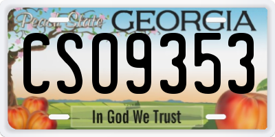 GA license plate CSO9353