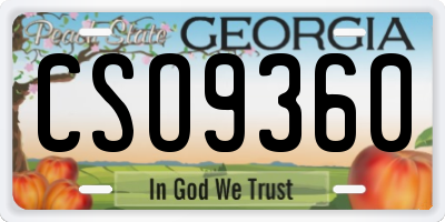 GA license plate CSO9360