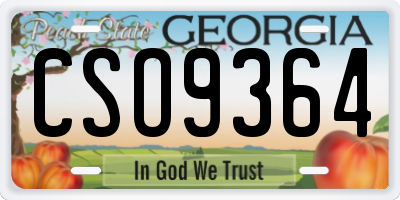 GA license plate CSO9364