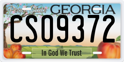 GA license plate CSO9372