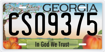 GA license plate CSO9375