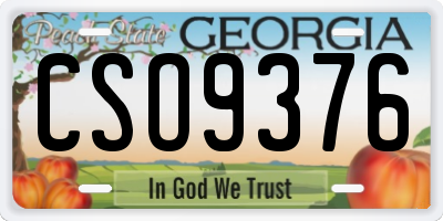 GA license plate CSO9376