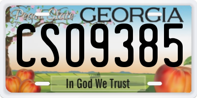 GA license plate CSO9385