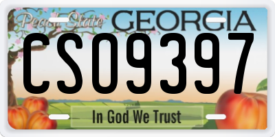 GA license plate CSO9397
