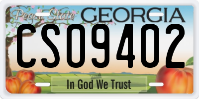 GA license plate CSO9402