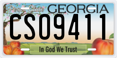 GA license plate CSO9411