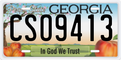 GA license plate CSO9413