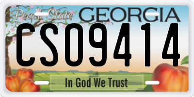 GA license plate CSO9414