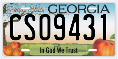 GA license plate CSO9431