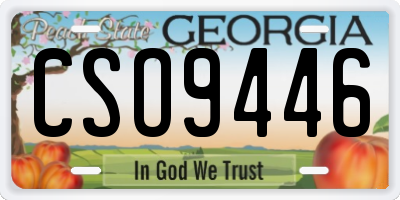 GA license plate CSO9446