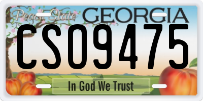 GA license plate CSO9475