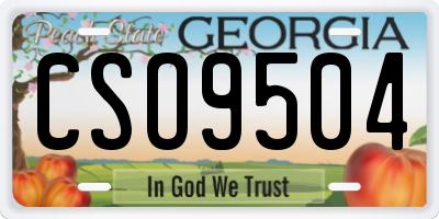 GA license plate CSO9504