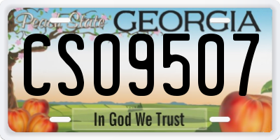 GA license plate CSO9507