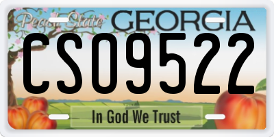 GA license plate CSO9522