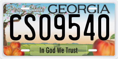 GA license plate CSO9540