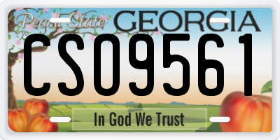 GA license plate CSO9561