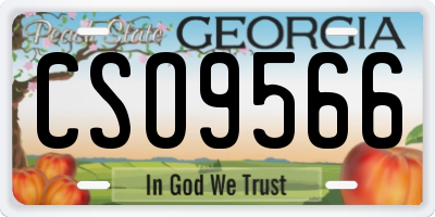 GA license plate CSO9566