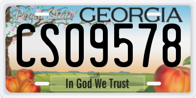 GA license plate CSO9578